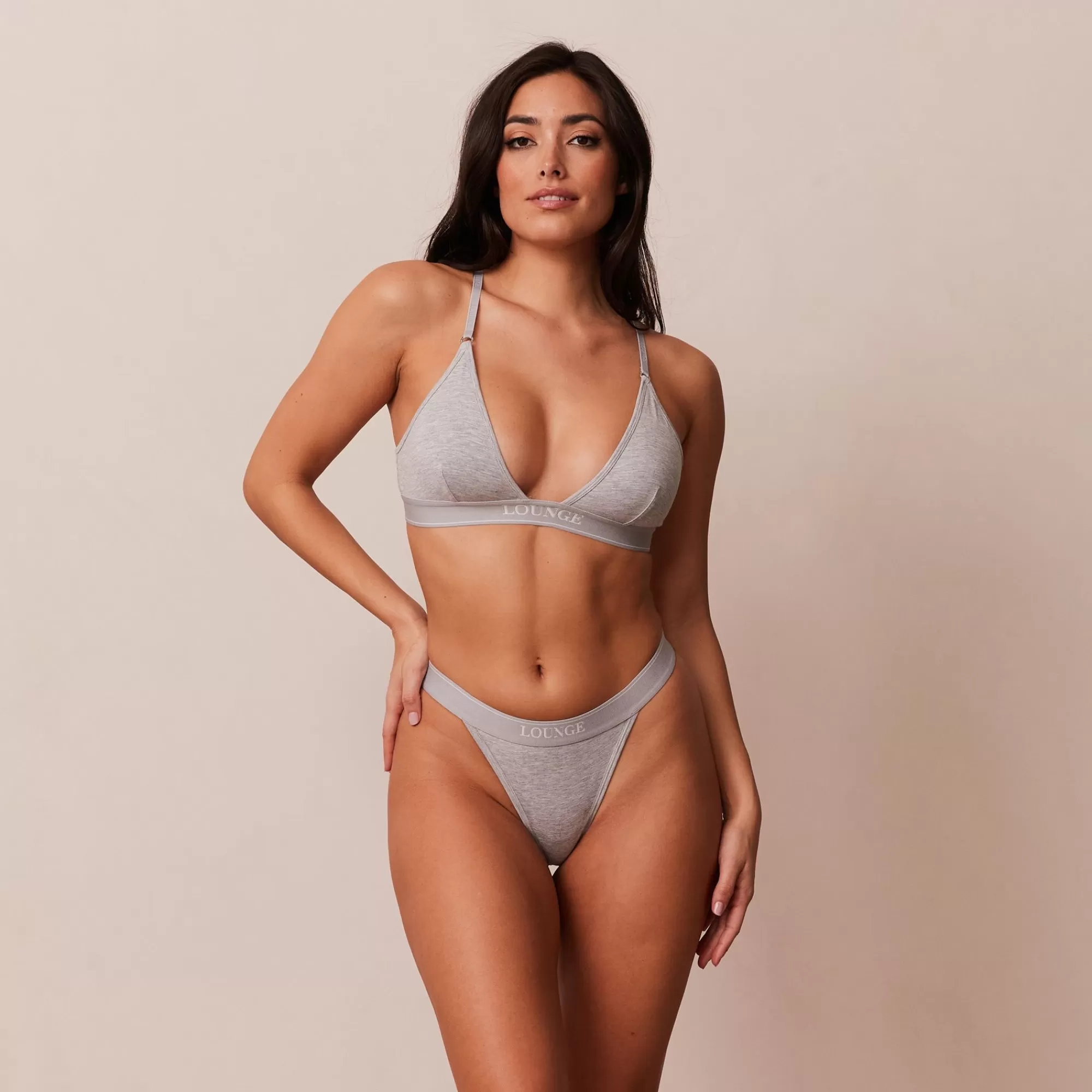 Lounge Underwear Bamboo Minimal Triangle Soutien-Gorge Gris Shop