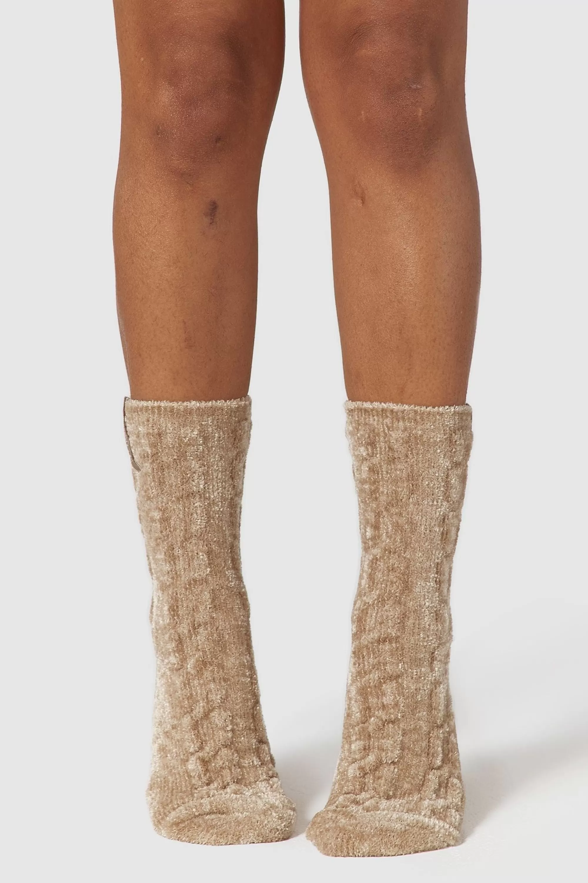 Lounge Underwear Chaussettes Tricotees Chenille Beige Discount