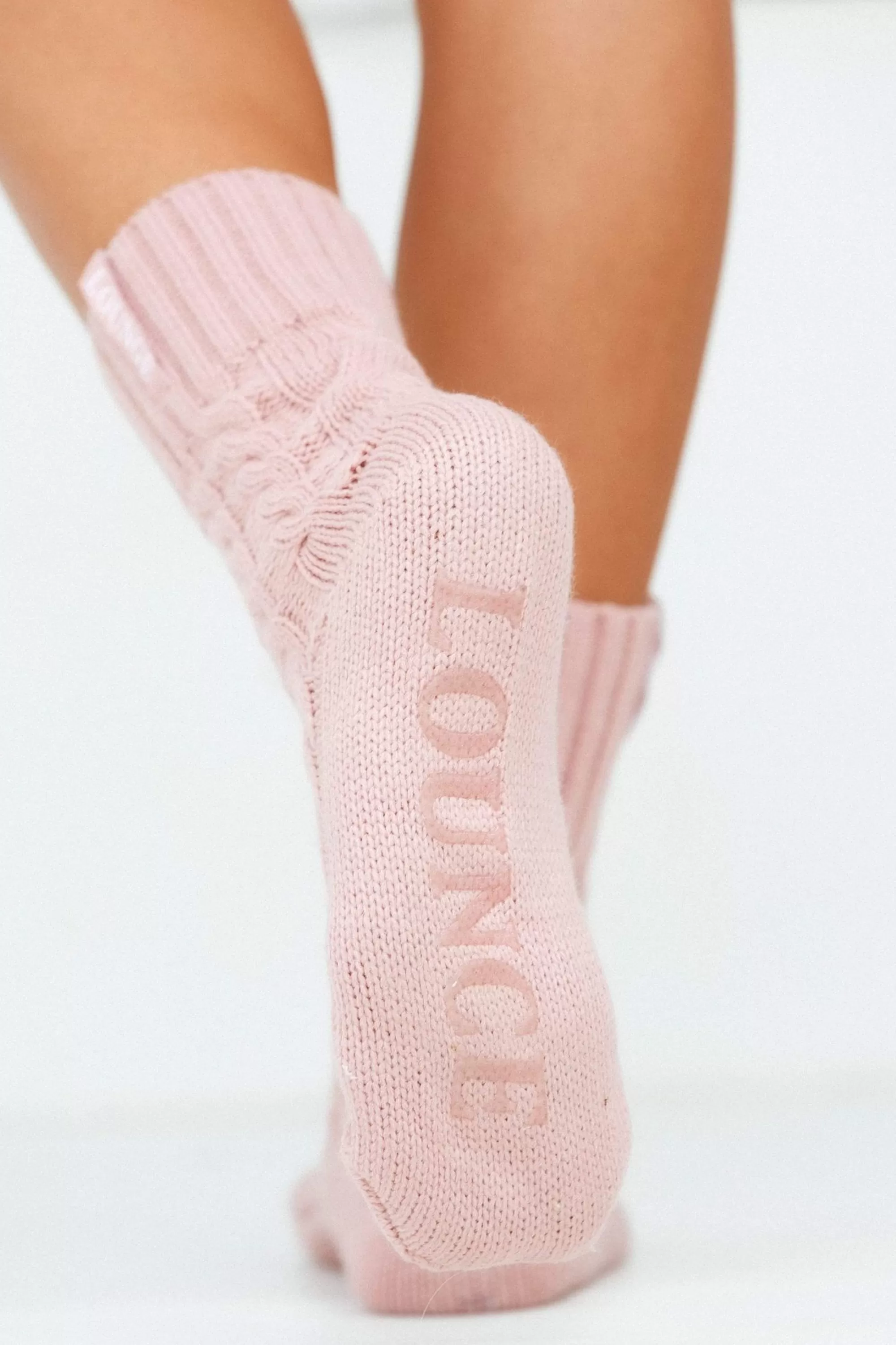 Lounge Underwear Cosy Chaussettes Tricotees Rose Outlet