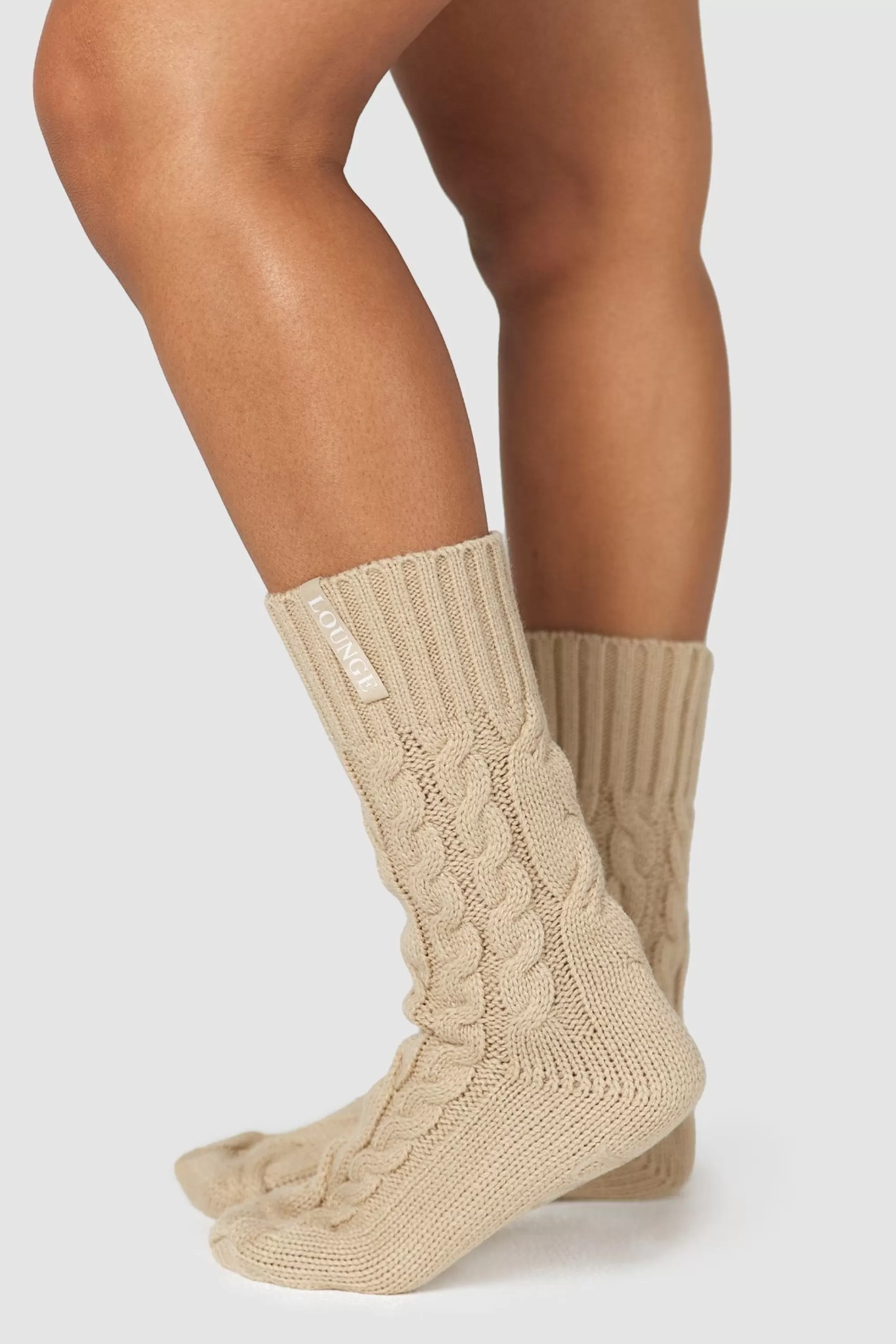 Lounge Underwear Cosy Chaussettes Tricotees Beige Store