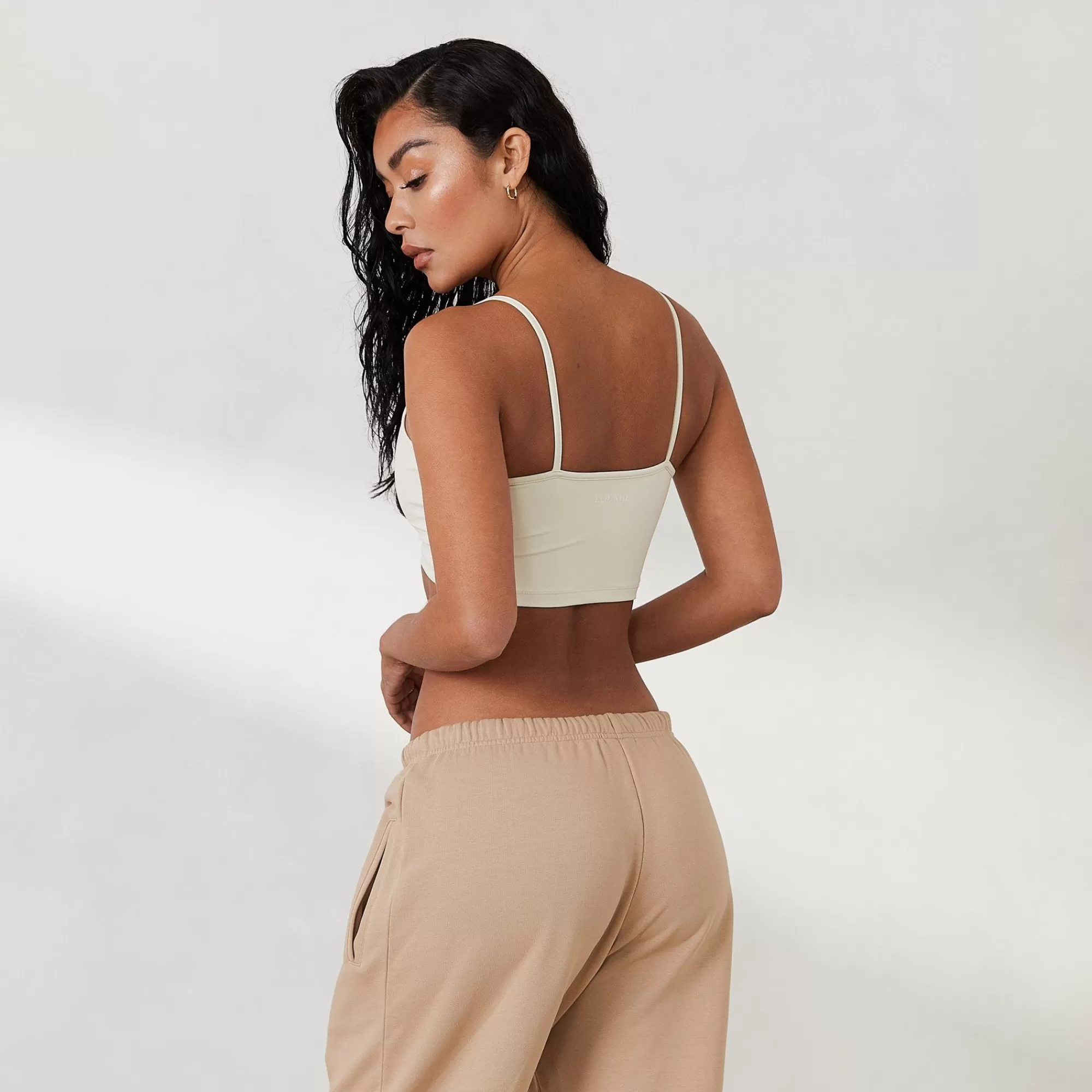 Lounge Underwear Crop Top Caraco X Jess Hunt Beige Best Sale