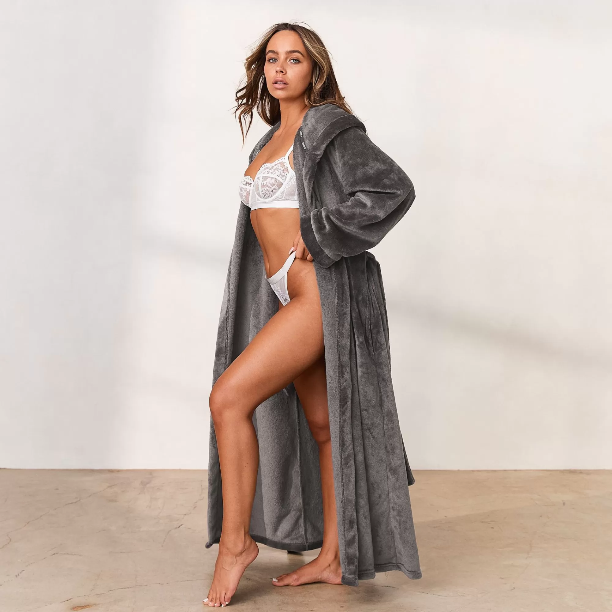 Lounge Underwear Cuddle Me Robe De Chambre Charbon Best Sale