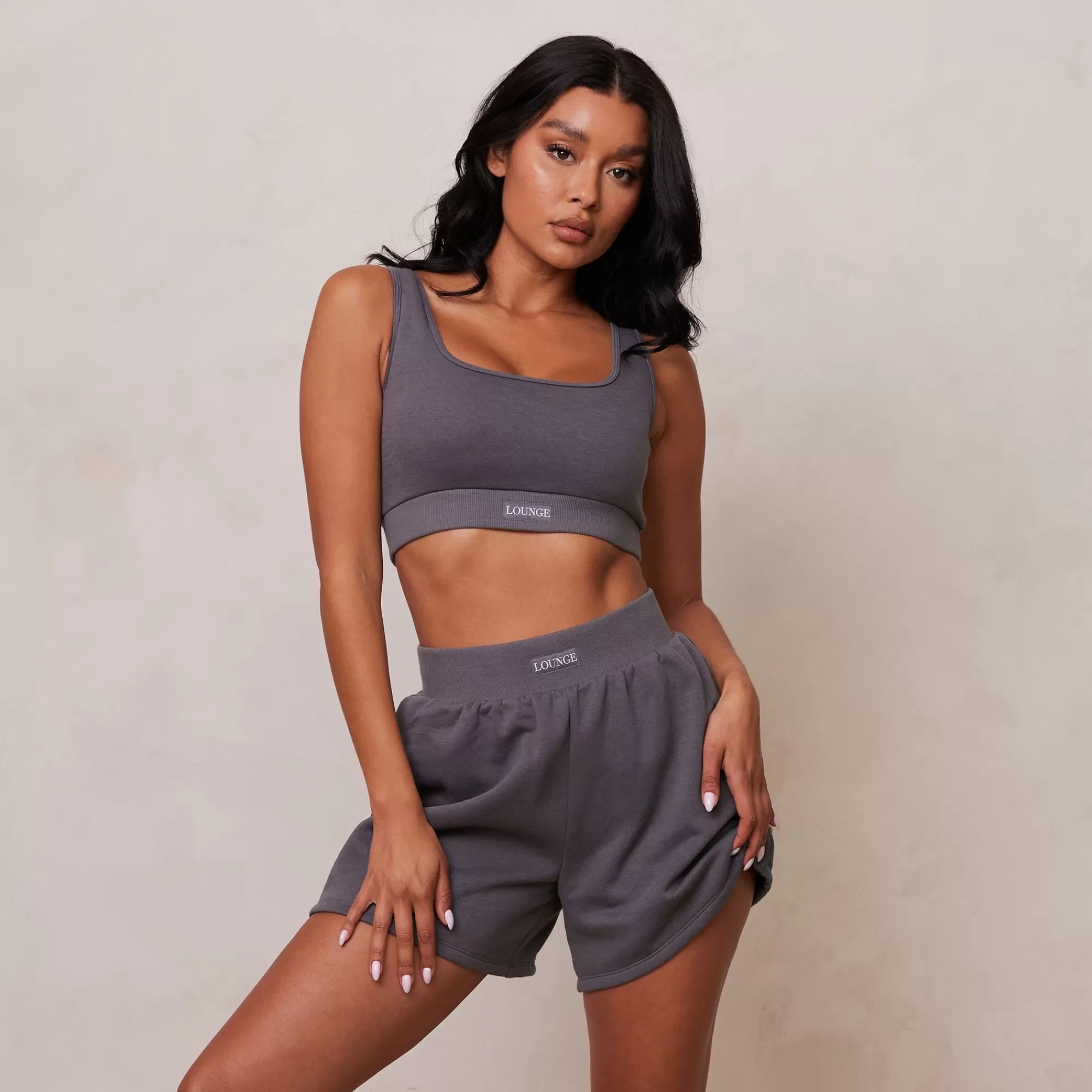 Lounge Underwear Essential Crop Top Charbon Sale