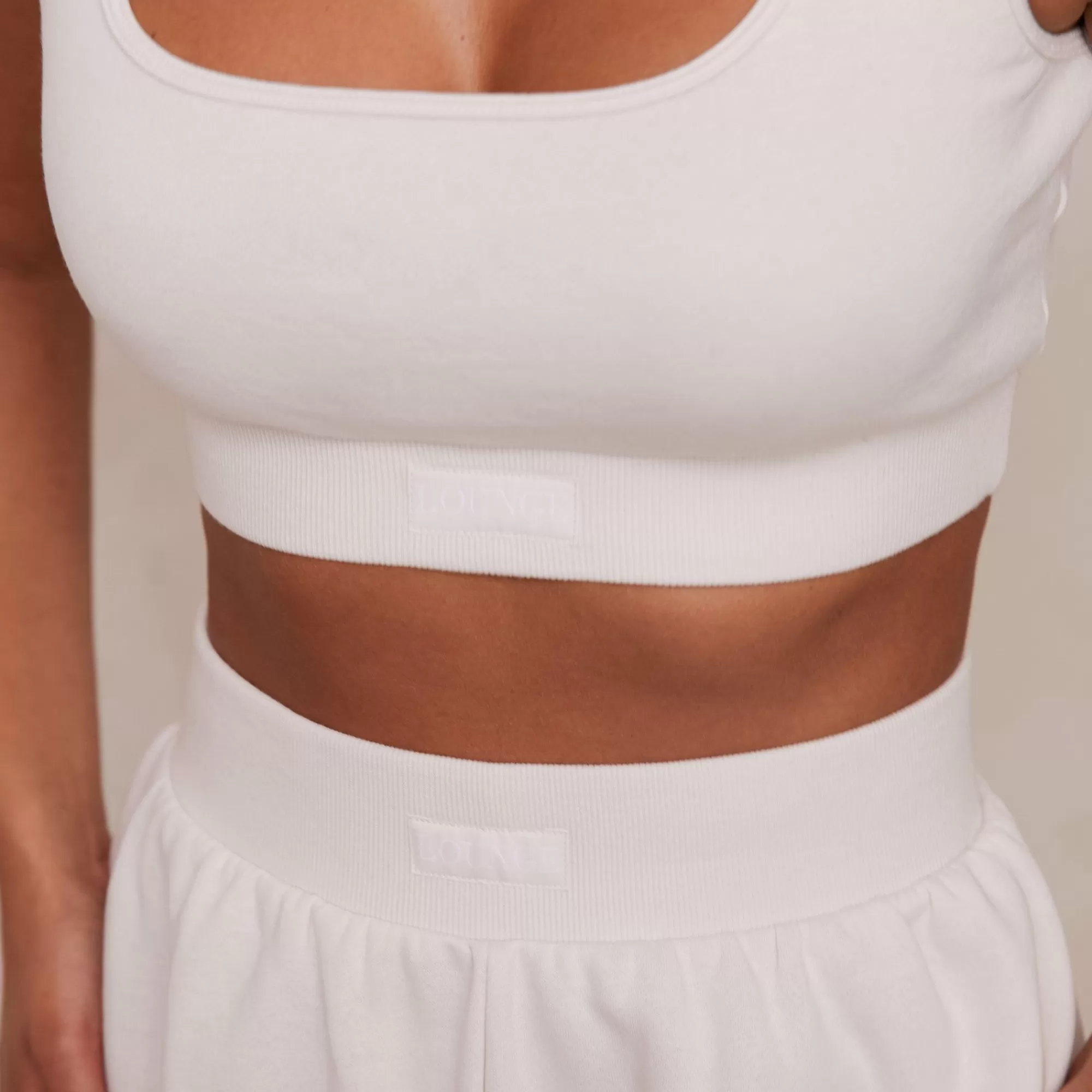 Lounge Underwear Essential Crop Top Creme Hot