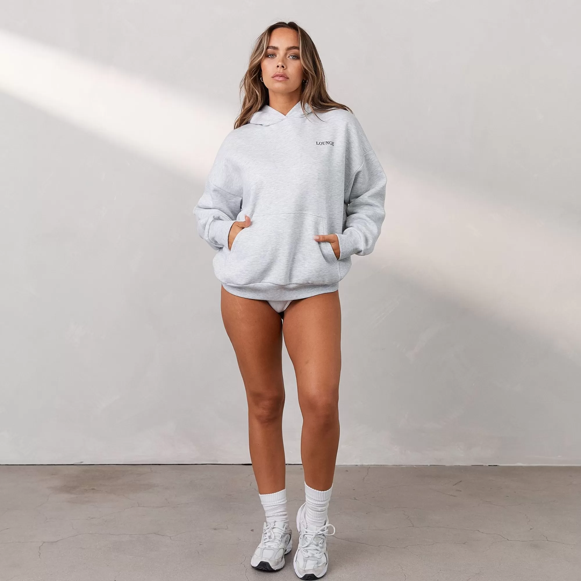 Lounge Underwear Essential Sweat A Capuche Oversize Gris Givre Best