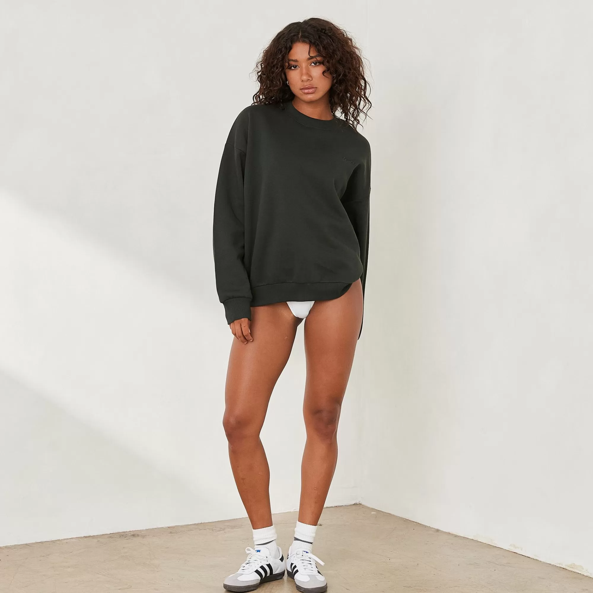 Lounge Underwear Essential Sweat Ras Du Cou Vert Sapin Store