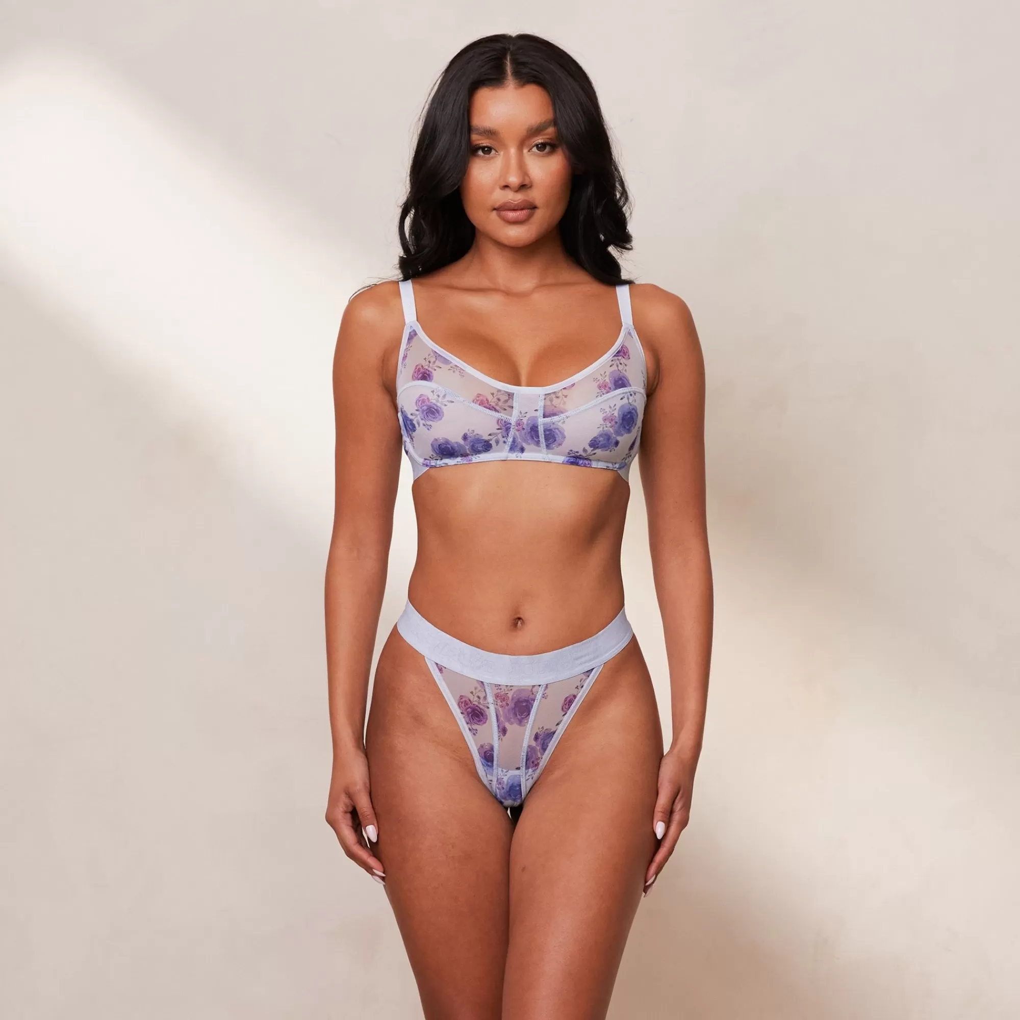 Lounge Underwear Floral Mesh Soutien-Gorge Bleu Best Sale