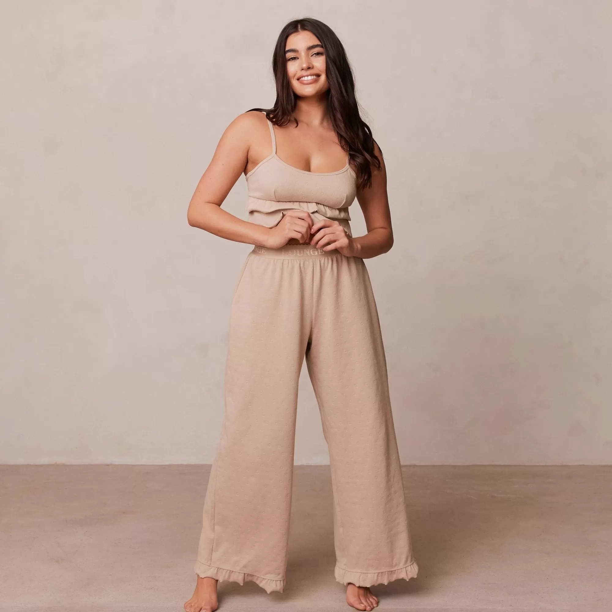 Lounge Underwear Frill Pyjama Trousers Beige Cheap