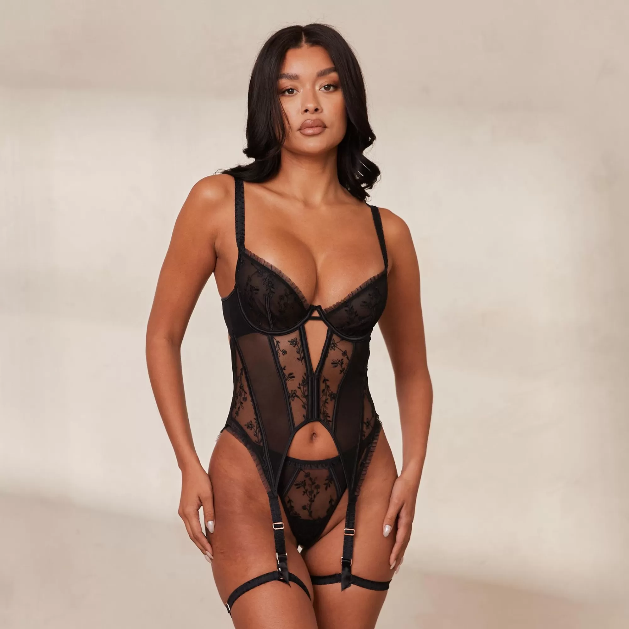 Lounge Underwear Gia Intimates Soutien-Gorge A Basque (Ensemble) Noir Outlet