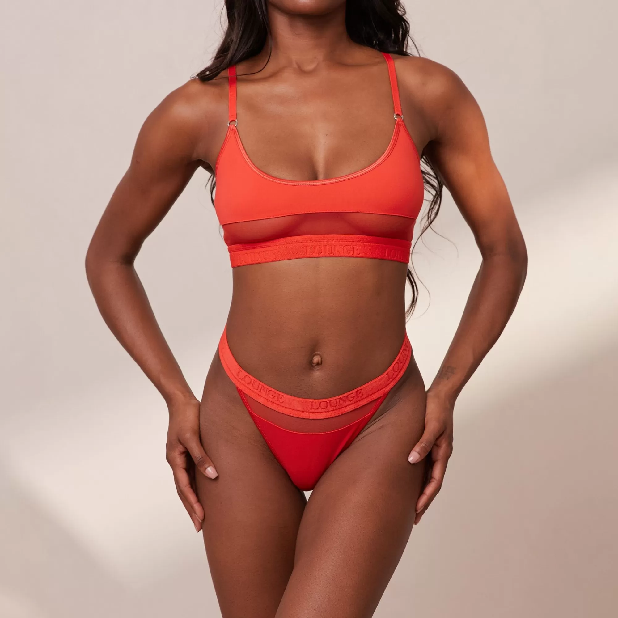 Lounge Underwear Mesh Soutien-Gorge Rouge Cheap