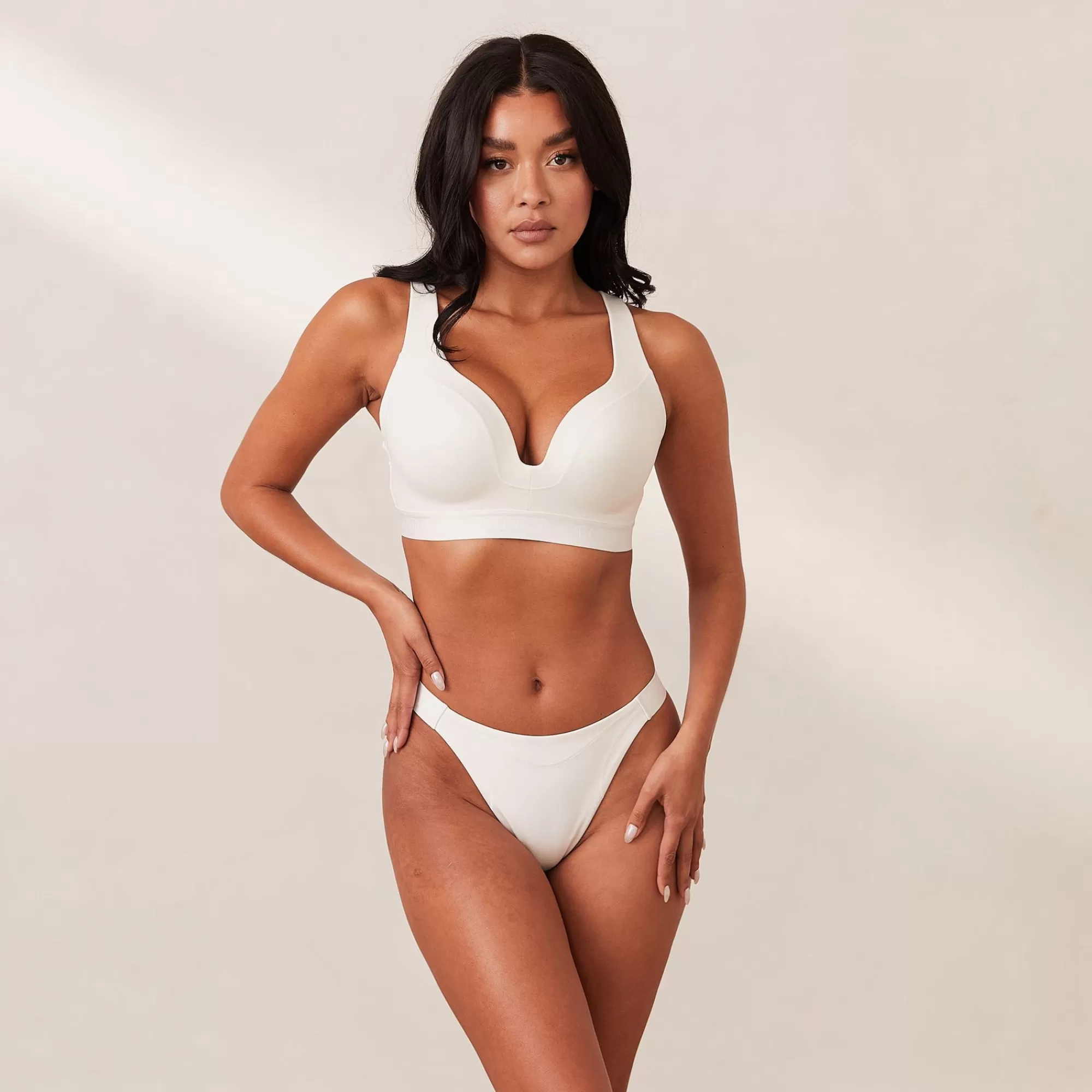 Lounge Underwear Ribbed Mindful Soutien-Gorge Blanc Cheap