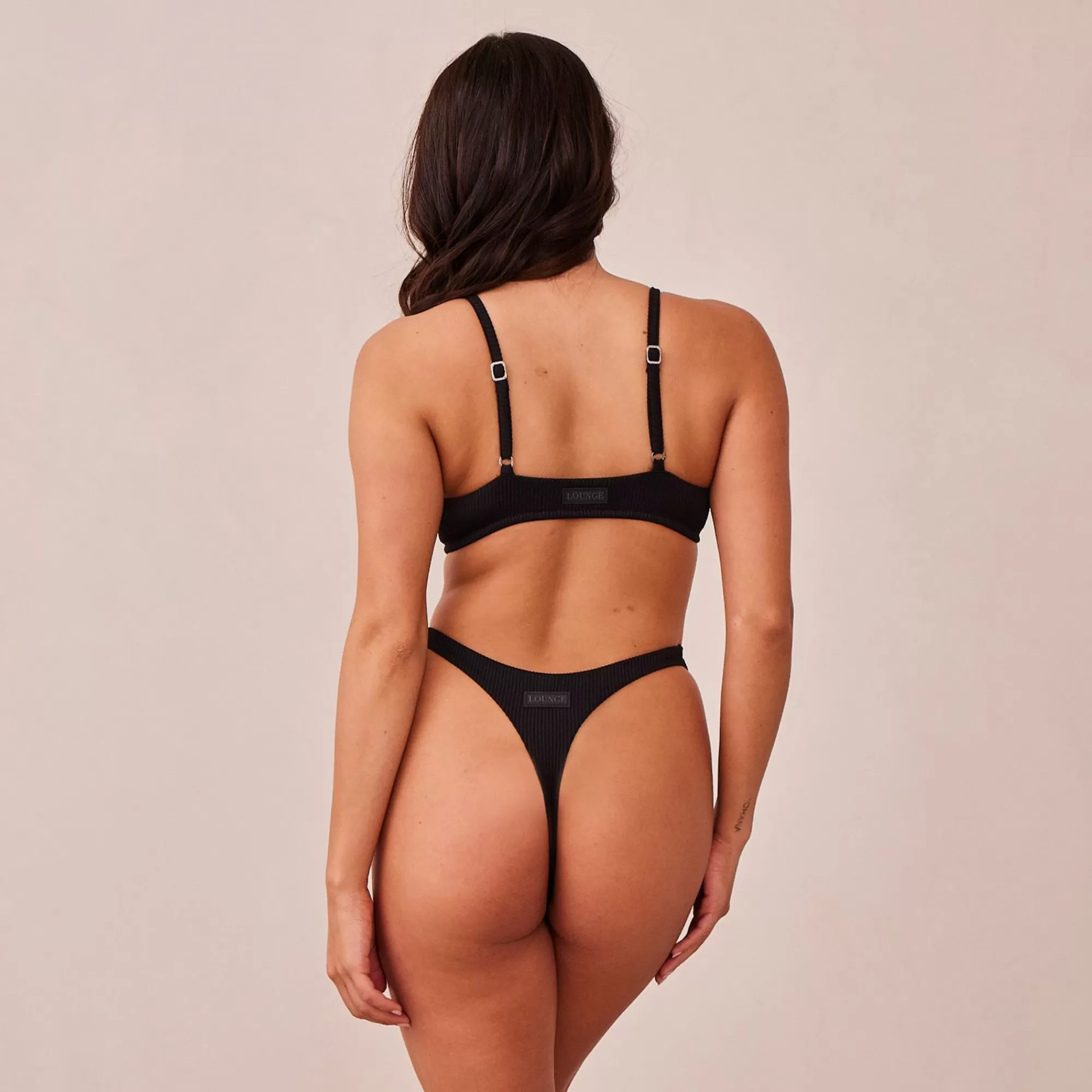 Lounge Underwear Ribbed Triangle Soutien-Gorge Noir Flash Sale