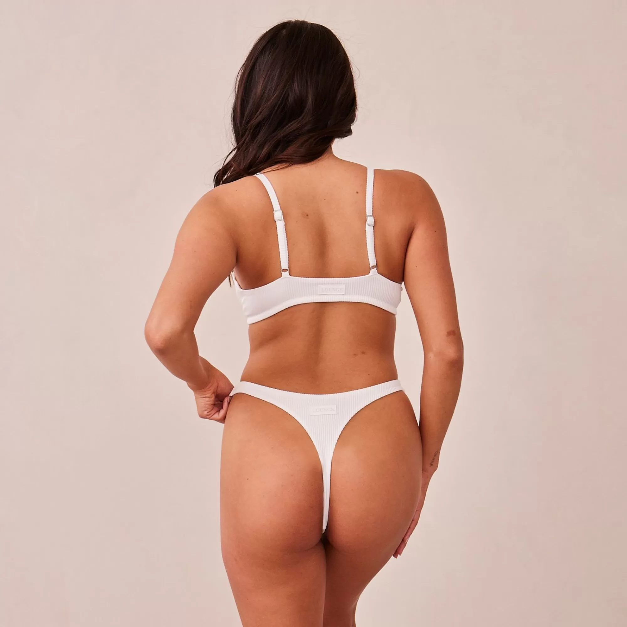 Lounge Underwear Ribbed Triangle Soutien-Gorge Blanc Flash Sale