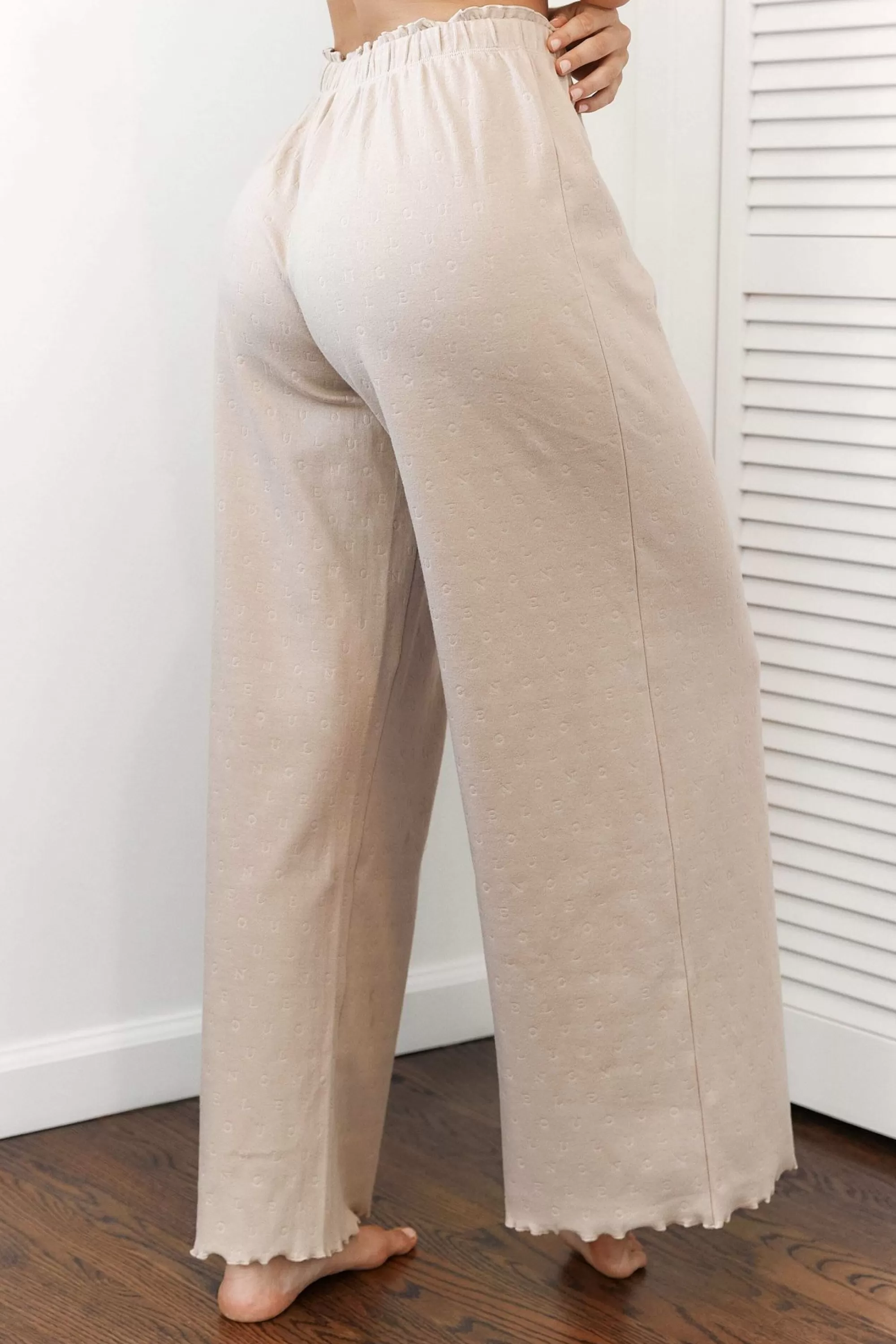 Lounge Underwear Ruffle Pyjama Trousers Beige Discount