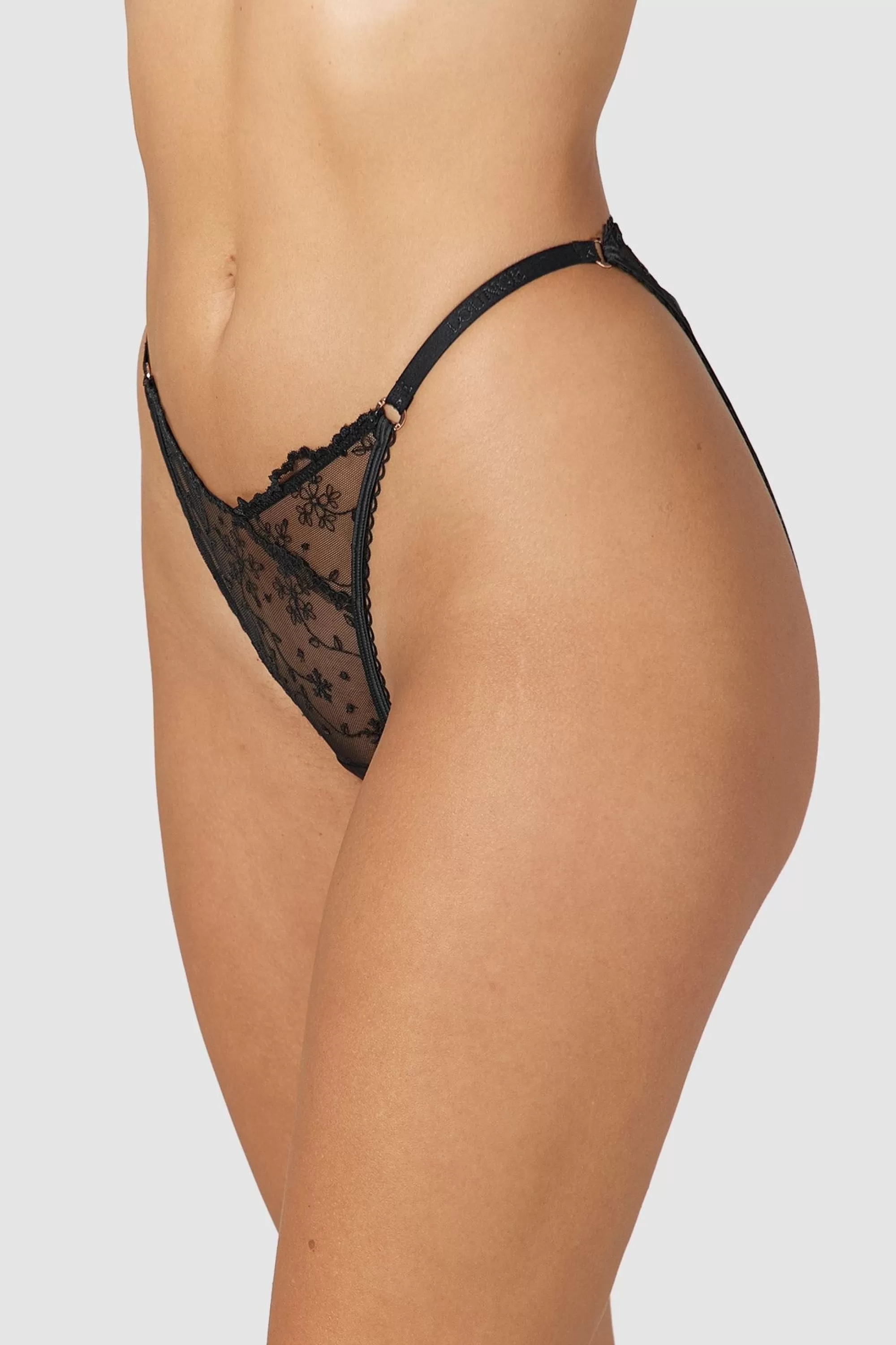 Lounge Underwear Slinky Culotte Ouverte A L'Arriere Noir Hot