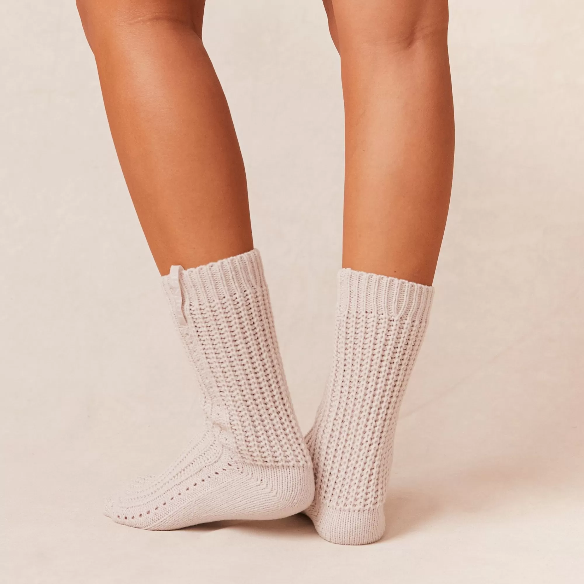 Lounge Underwear Snooze Chaussettes Tricotees Creme Clearance