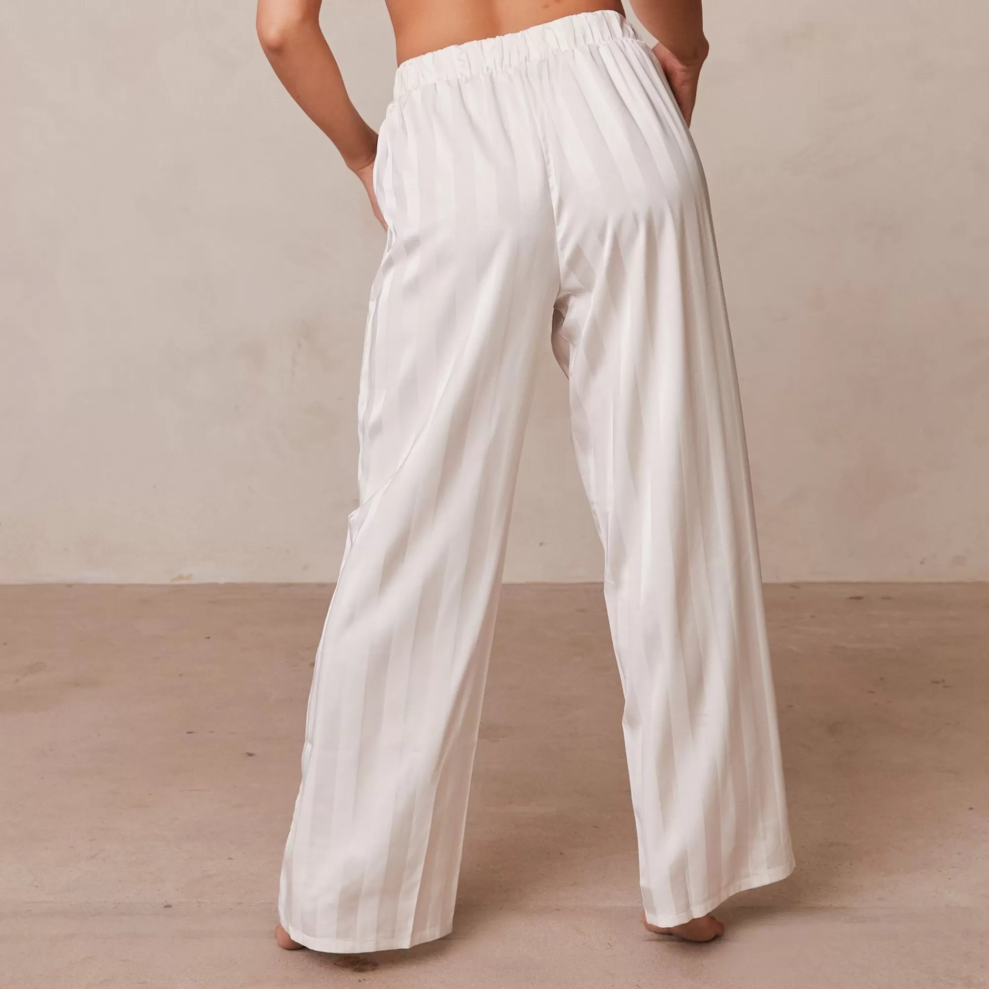 Lounge Underwear Striped Satin Pantalon De Pyjama Perle Best Sale