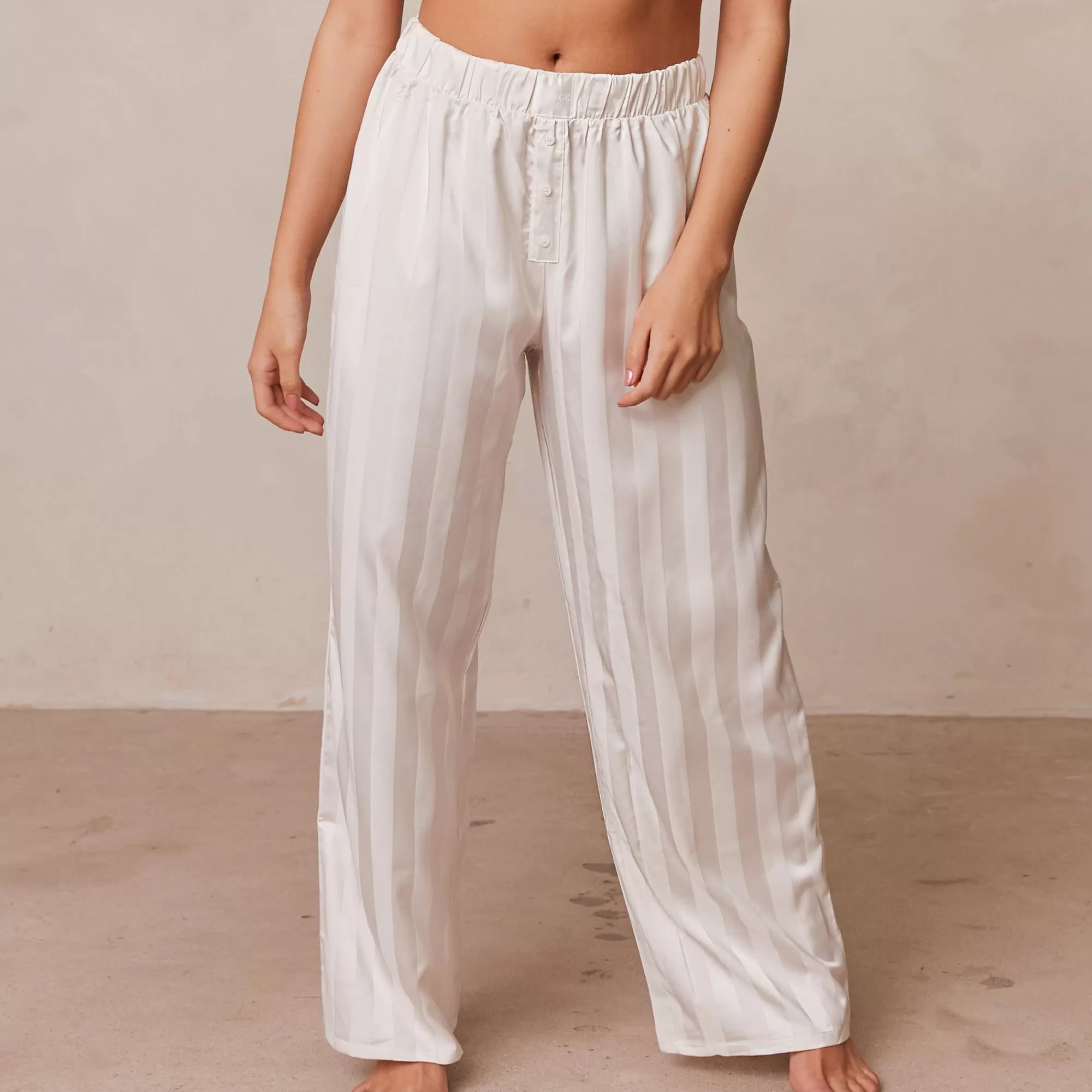 Lounge Underwear Striped Satin Pantalon De Pyjama Perle Best Sale