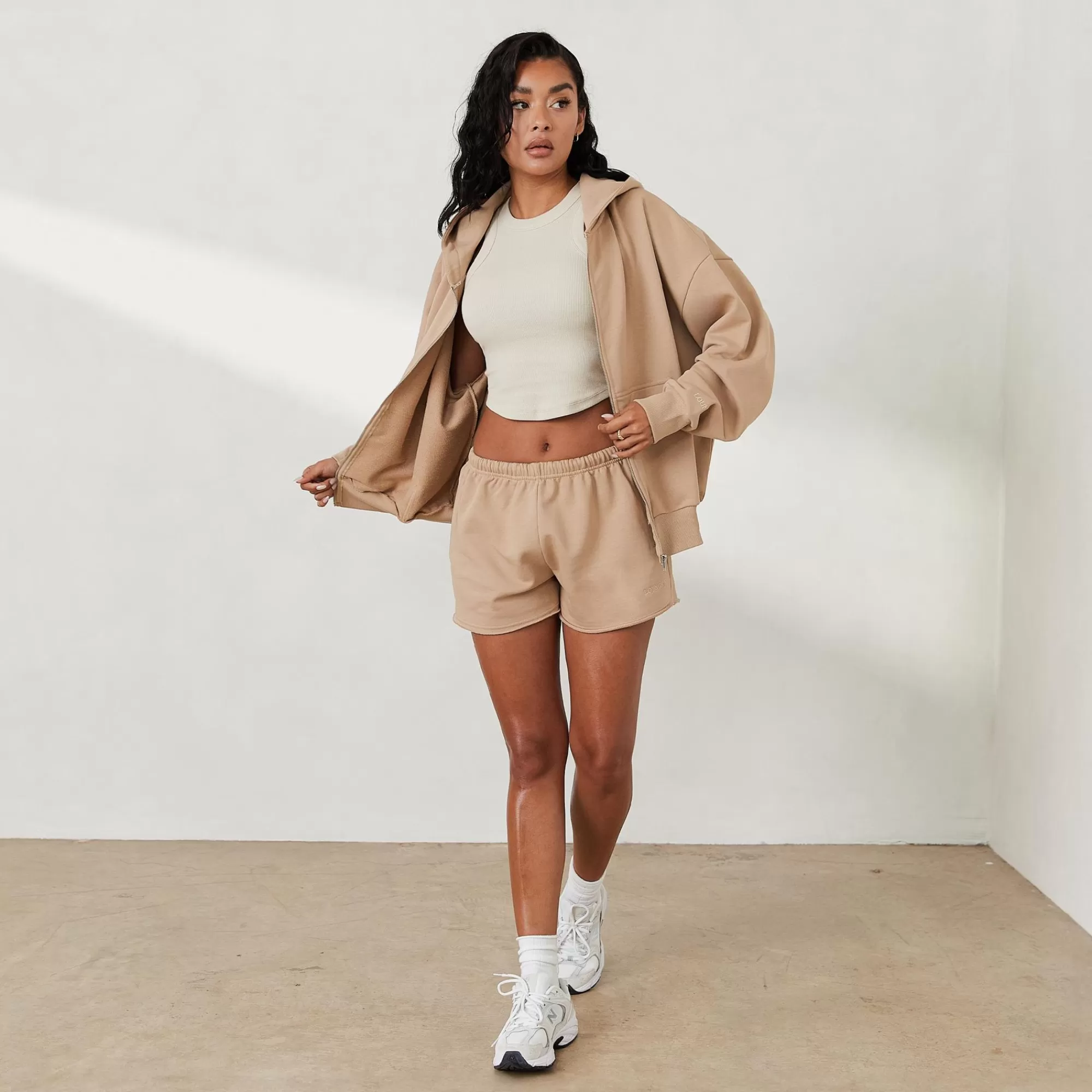 Lounge Underwear Sweat Oversize Avec Zip X Jess Hunt Caramel Flash Sale