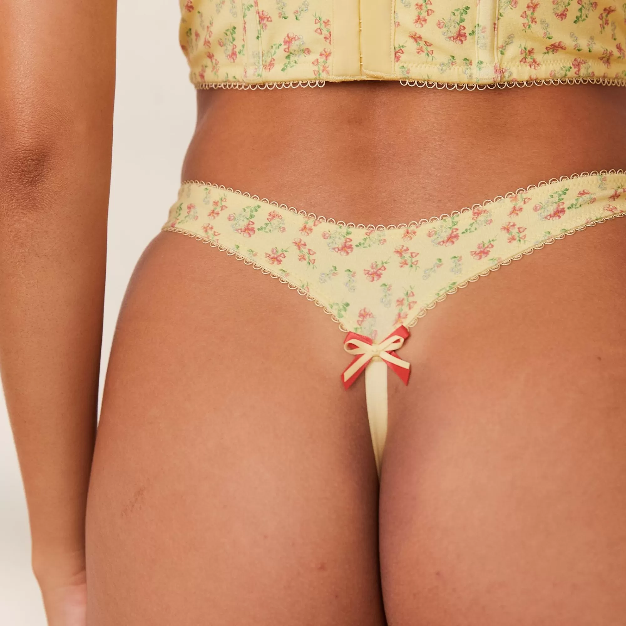 Lounge Underwear Sweet G-String Citron Fleuri Flash Sale