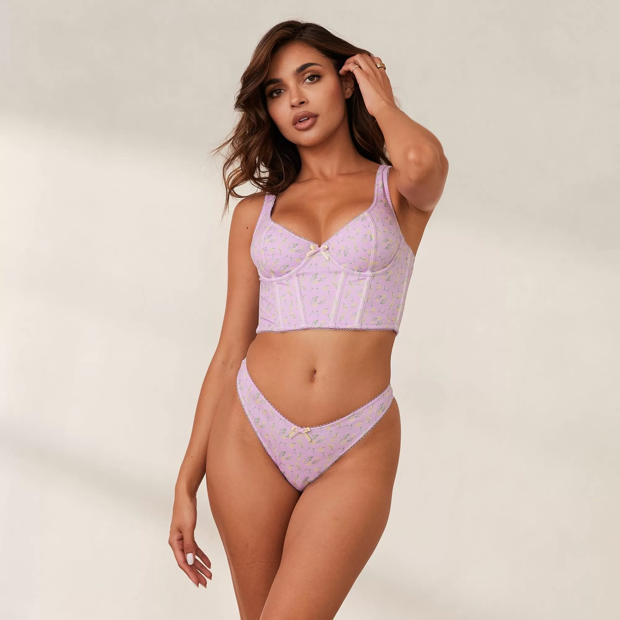 Lounge Underwear Sweet Longline Soutien-Gorge Lilas Fleuri New