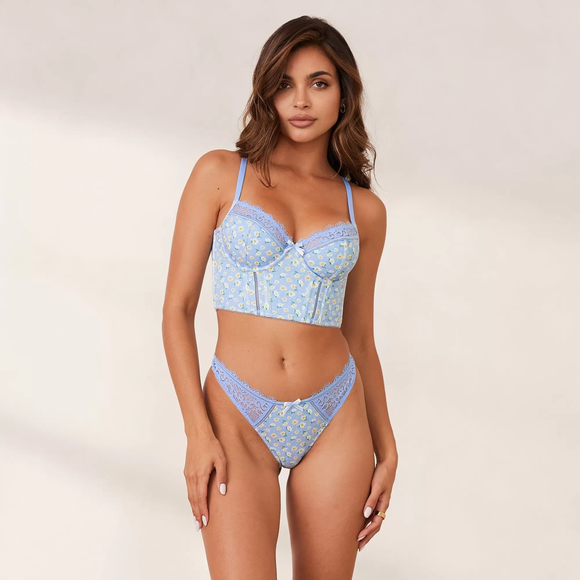 Lounge Underwear Sweet Longline Soutien-Gorge Bleu Fleuri Cheap